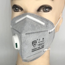 三邦1802V活性炭带呼吸阀头戴款透气型舒适高效过滤式KN95口罩