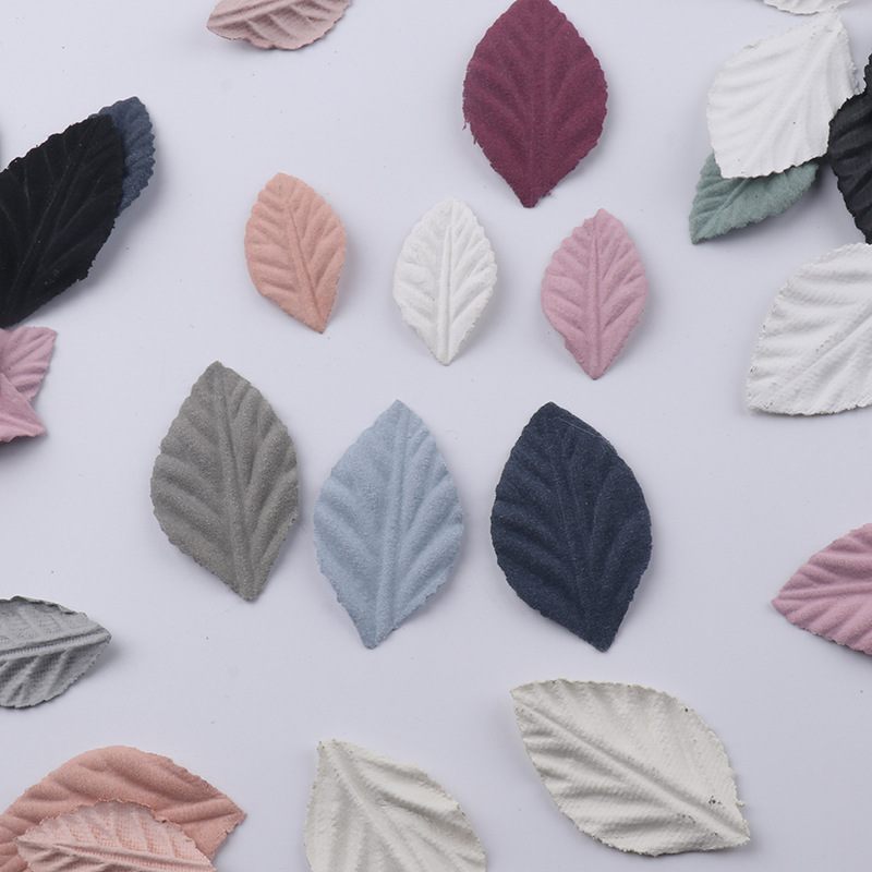 厂家超纤皮树叶片diy手工制作发夹子发饰品花瓣树叶服饰材料配件
