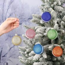 圣诞树玻璃挂饰彩色汉堡包装饰品带绳适用于圣诞节假日派对装饰