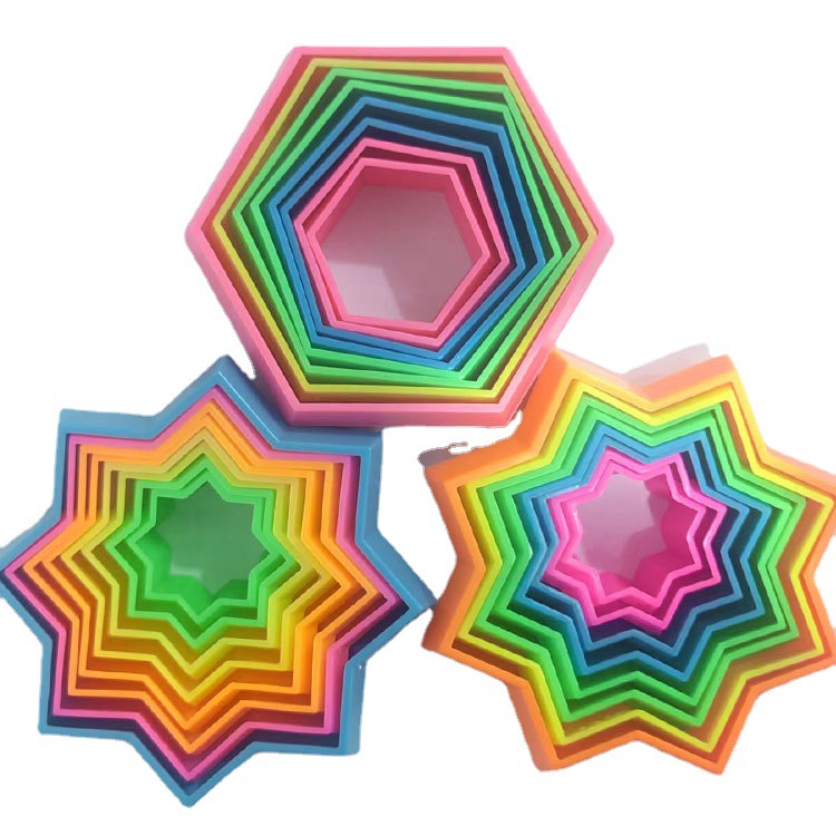 Factory Direct Sales Cross-Border New 3D Magic Star Variety Children's Puzzle Decompression Toy Octagonal Meteor Jenga
