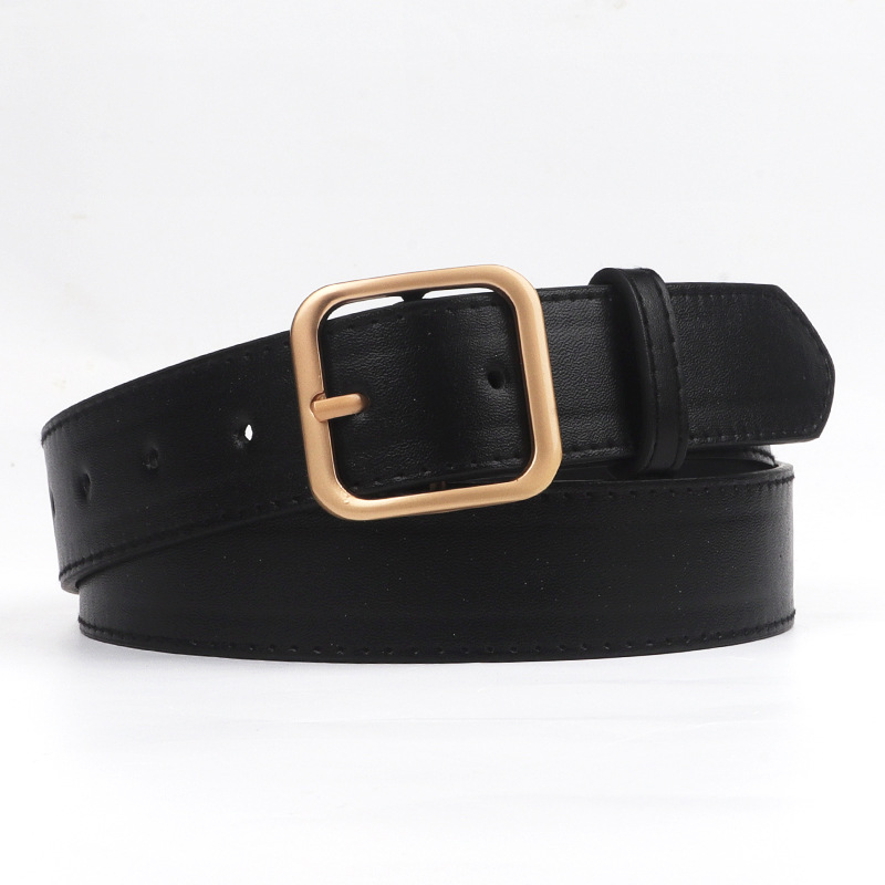 Korean Ulzzang New Casual All-Match Retro Metal Suqare Buckle Belt Women's Simple Decoration Jeans Belt