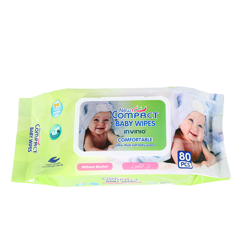 Non-Woven Baby Hand and Mouth Wipes Clean and Refreshing Household Disposable Bag 80 Pieces Travel Portable Wet Tissue