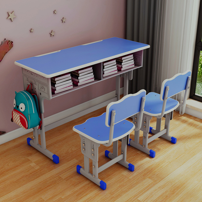双人中小学生课桌椅套装家用书桌校园教室培训辅导班可升降写字桌