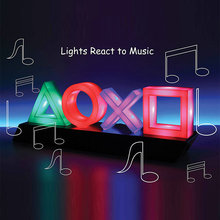 跨境新款创意icon灯ps5/PS4氛围灯XO游戏图标灯场景氛围装饰台灯