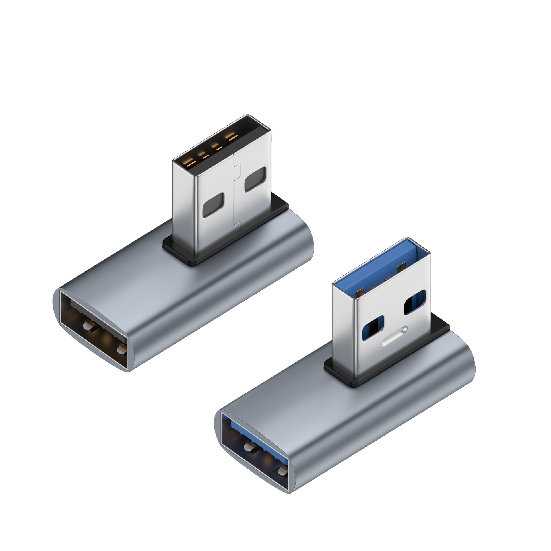 USB转接头A公转A母U型弯头正反方向笔记本电脑USB3.0公对母转接头