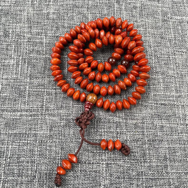 红色相思豆血菩提子手串红心菩提手链男女情侣本命年转运佛珠