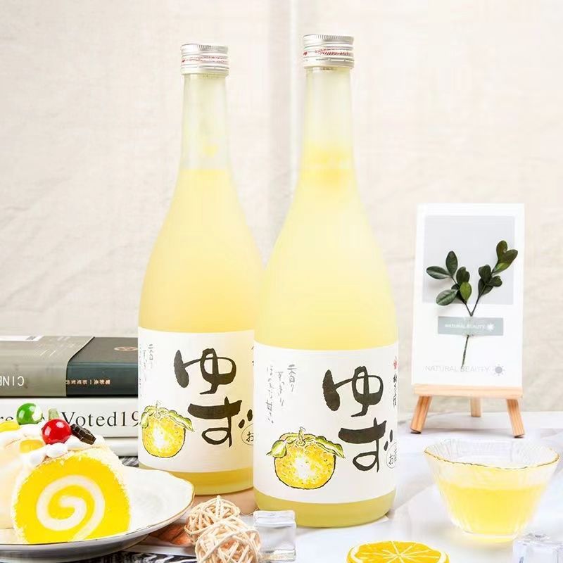 梅乃宿柚子酒720ml日本原装进口桃子酒果肉女士梅子酒甜果酒微醺
