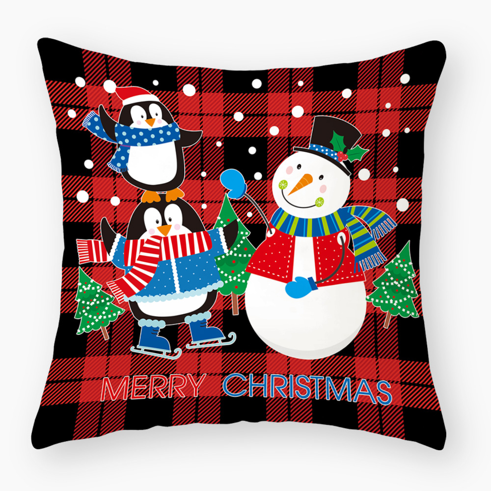 New Christmas Cartoon Series Pillow Sofa Cushion Nordic Ins Embroidered Cushion Bedside Cushion Home Backrest