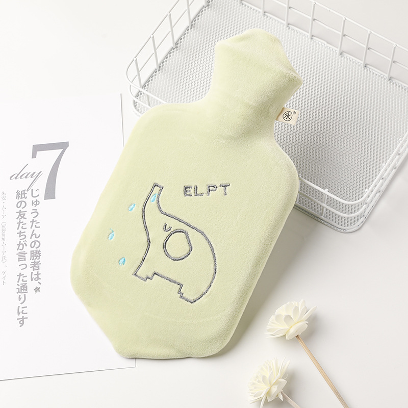 Cross-Border Supply Plush Hot Water Bag Water Injection Hot Water Bottle Rubber Explosion-Proof Warm Belly Hot Compress Cartoon Plush Hot Water Bag