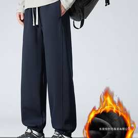 重磅棉质运动裤男秋冬束脚裤男美式宽松卫裤潮流休闲裤