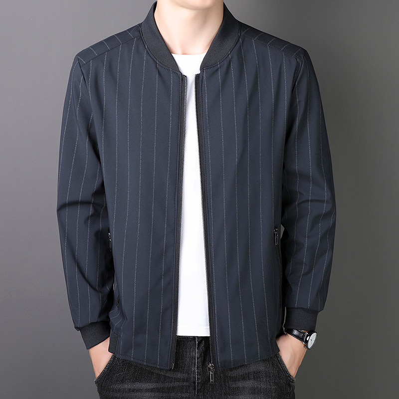 2021新款外套男秋季中老年棒球领休闲男士夹克宽松上衣大码爸爸装