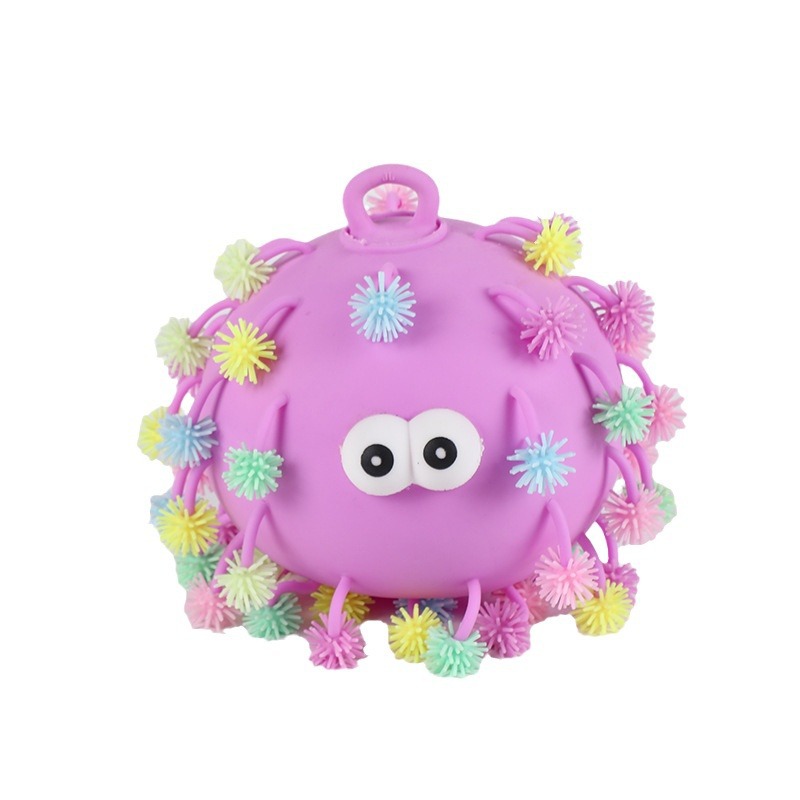 Stall Flash Hair Ball Toys Color Convex Snowflake Caterpillar Children's Fun Luminous Vent Decompression Hairy Ball