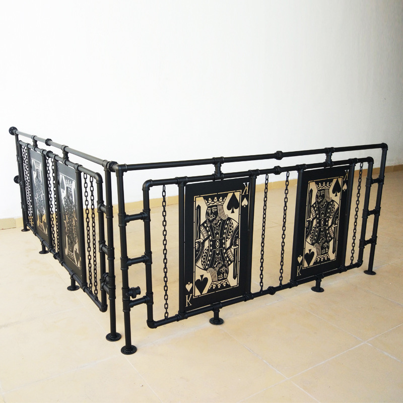 复古铁艺楼梯扶手酒吧餐厅装饰护栏隔断铁艺阳台栏杆户外围栏简约