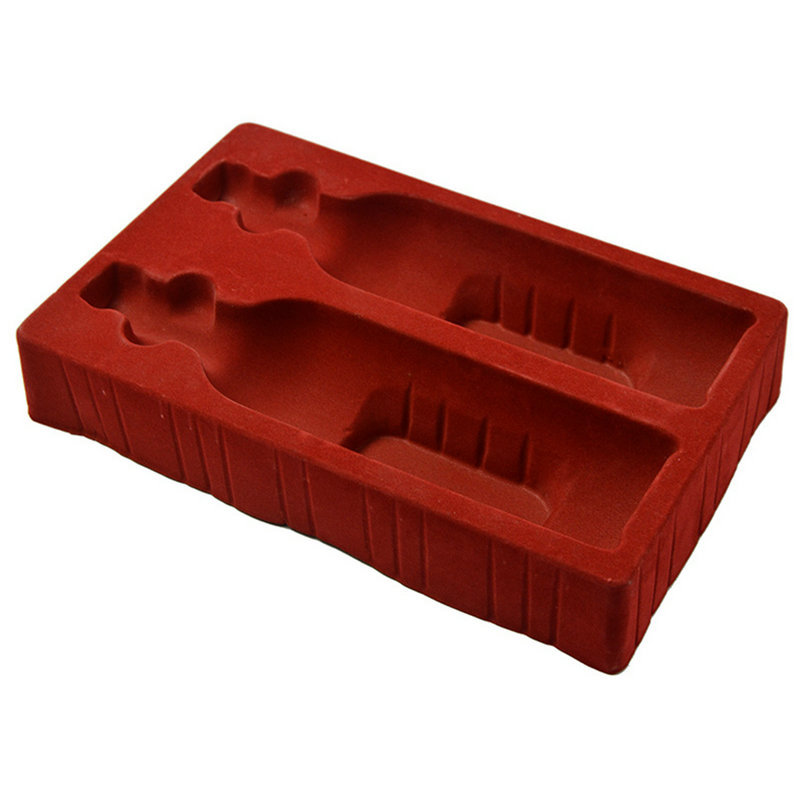 定制pet餐具植绒吸塑收纳包装盒内衬pvc塑料红酒日用品包装盒厂家