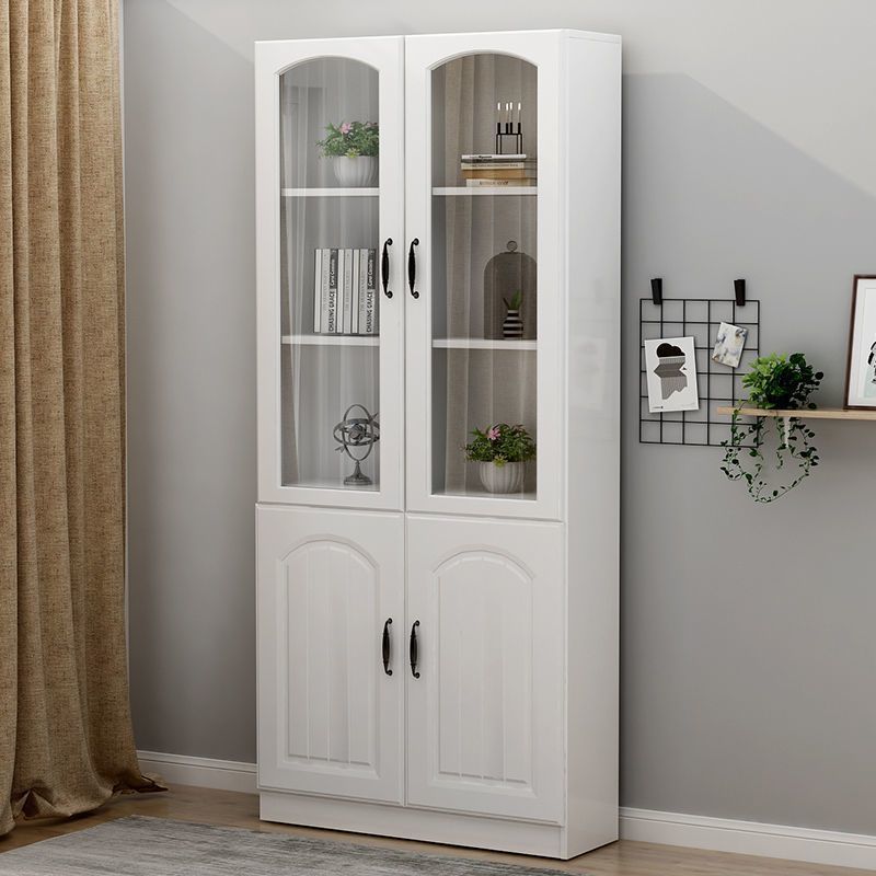 书柜书架带柜门置物架落地靠墙防尘简易柜子文件柜收纳多层置物柜