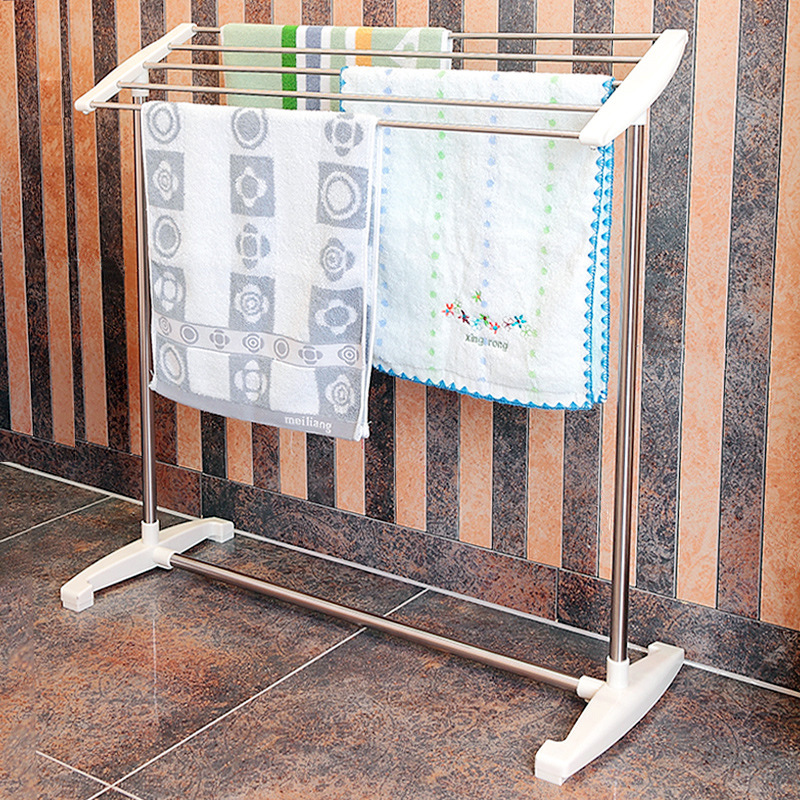 毛巾架子落地挂晾毛巾浴巾架高档浴室好物免打孔小型卫生间置物架