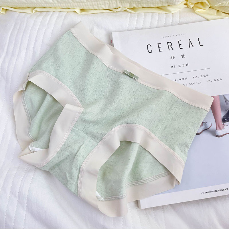 Women's Cotton Underwear Class A Baby Cotton 5A Grade Anti-Breathing Cotton Soft Cosy Girl plus Size Mid Mid-Waist Briefs