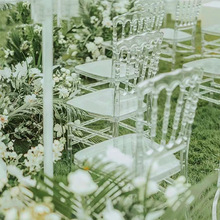 酒店宴会厅压克力透明水晶椅婚庆礼堂户外活动塑料拿破仑竹节椅子