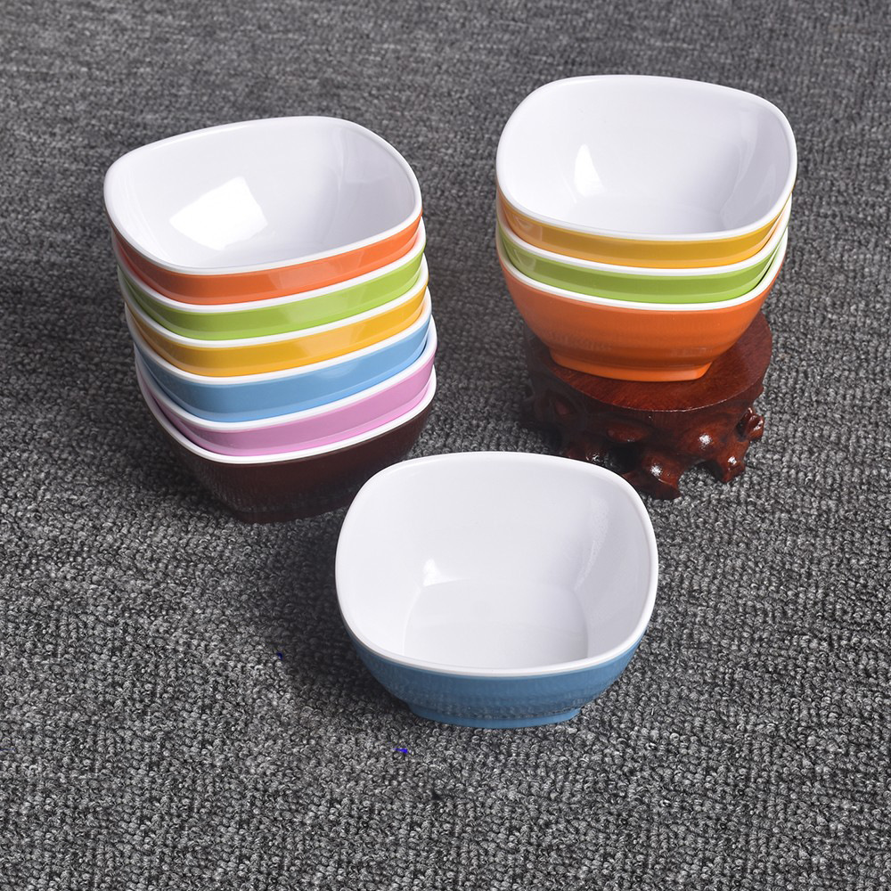 批发密胺小碗商用正方形汤碗米饭碗快餐店粥碗自助餐火锅店调料碗
