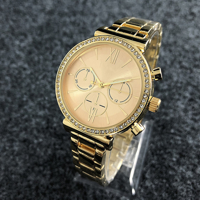 抖音银色手表fashion watch手表女新款休闲款腕带手表镶钻男表