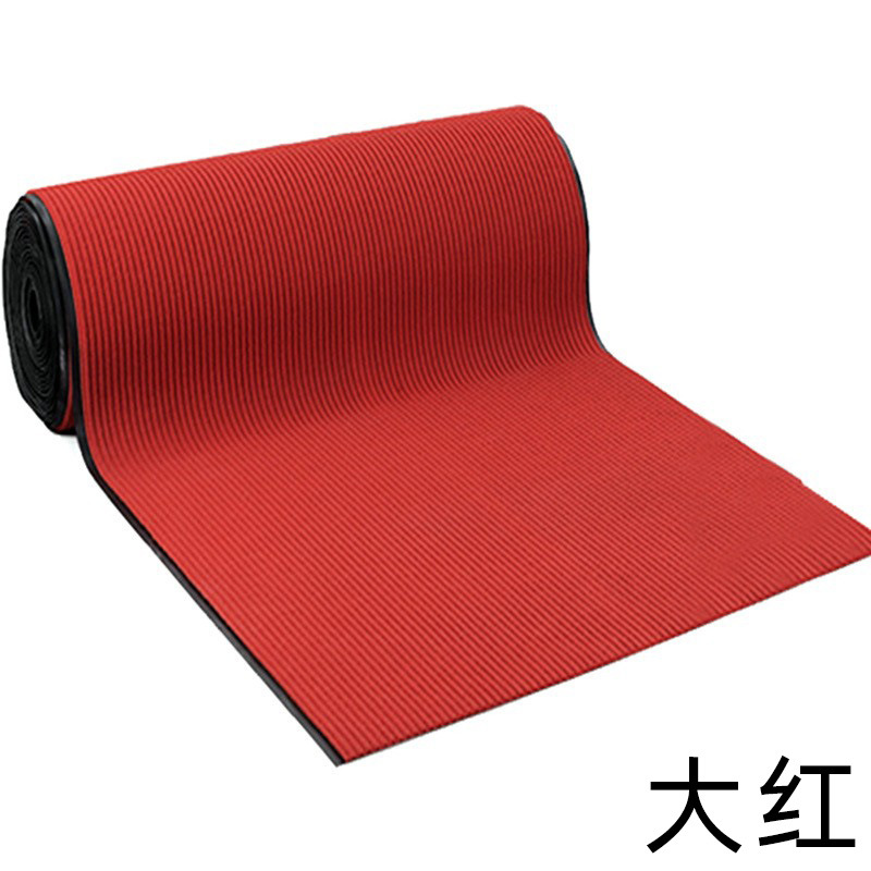 Full Roll Wholesale Double Striped Red Carpet Corridor Aisle Door Covered with Hotel and Hotel Floor Mat Absorbent Non-Slip Floor Mat