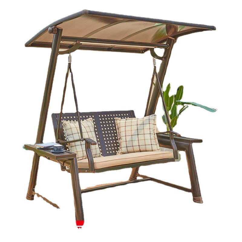 户外秋千摇椅吊椅阳台休闲椅铝合金室内家用室外庭院双人铁艺吊床