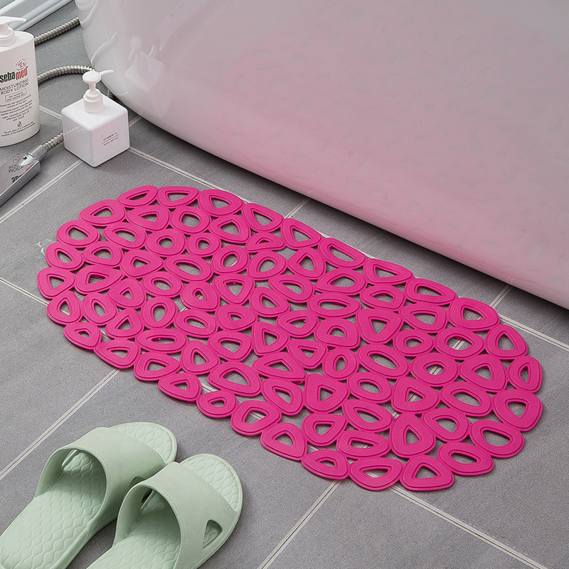 PVC Oval Hollow Bathroom Mat Bathroom Shower Room Bathtub Mat Elderly Children Bath Non-Slip Floor Mat