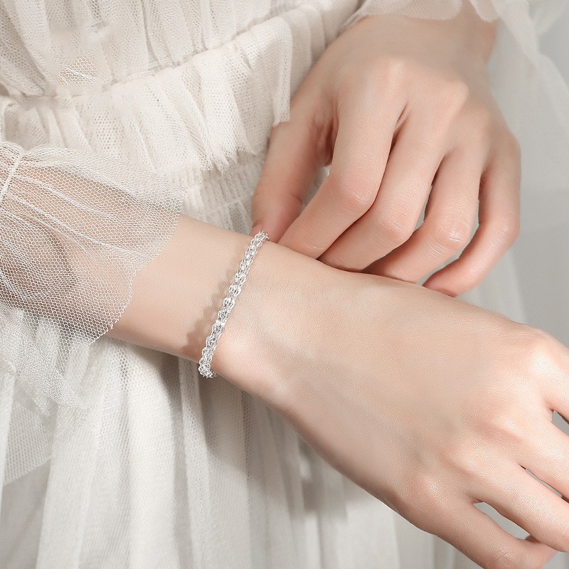 925纯银手链女ins小众设计凤尾新款简约闺蜜手饰品送女生闪光创意