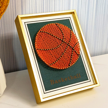 W5PQ餐厅装饰画画材料手工编织diy钉子绕线画作业客团建活动篮球