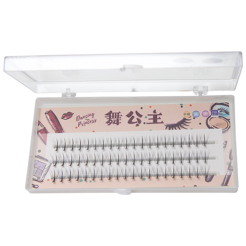 Dingsen False Eyelashes Factory Stable Supply Segment Female Natural Eyelash 3 Rows Sandwich Single Cluster Individual False Eyelash Grafting