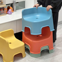 加厚塑料椅靠背椅家用矮凳靠背椅子小凳子儿童浴室洗澡凳宝宝椅子