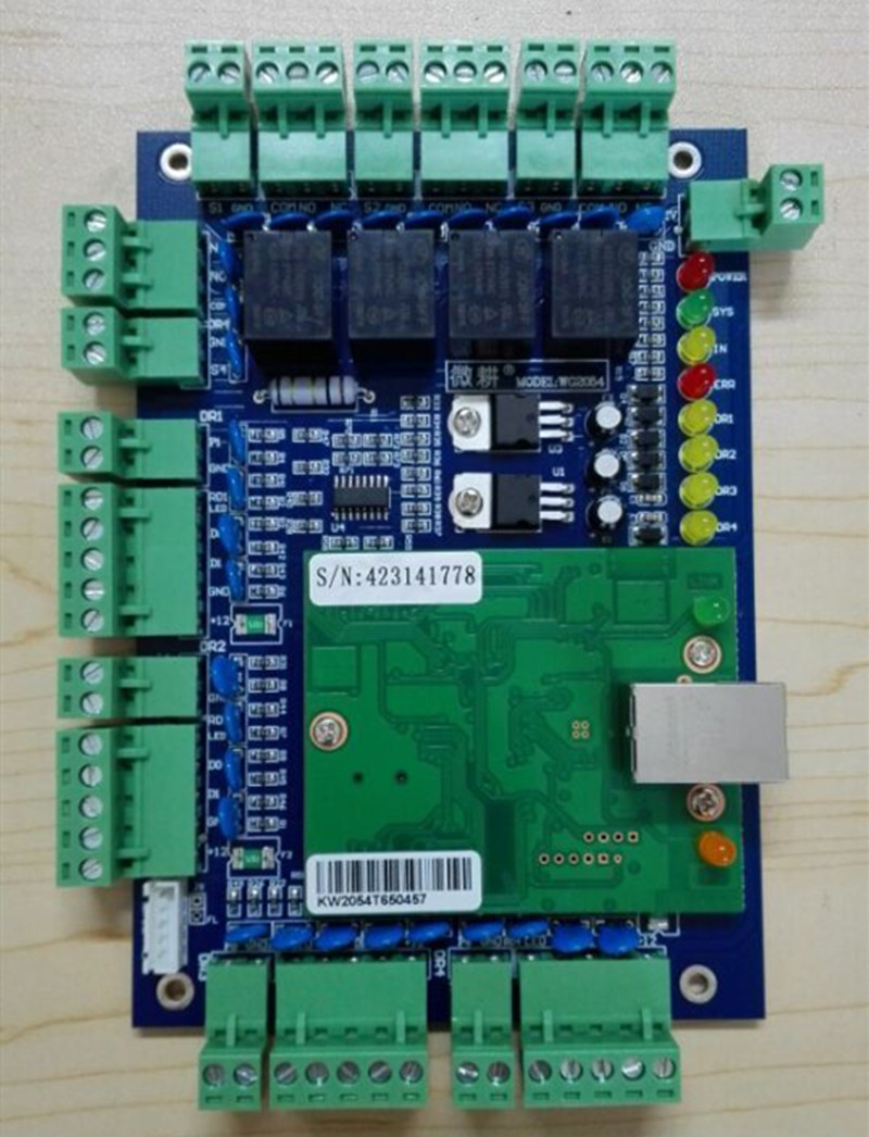 微耕wg2054门禁控制板 韦根26/34门禁板 四门单向网络门禁控制板