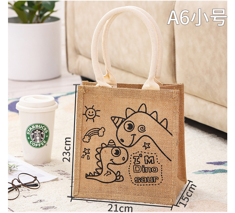 无印黄麻袋亲子丙烯涂鸦袋手绘画麻布袋购物礼品袋活动