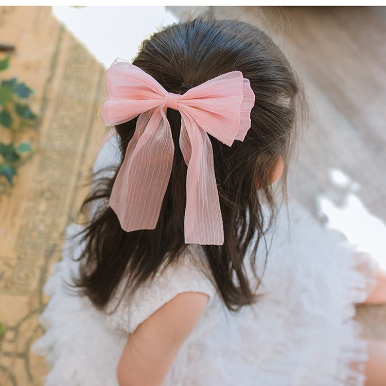 儿童头饰女童发饰大蝴蝶结飘带发夹幼儿园宝宝发卡小女孩气质头花