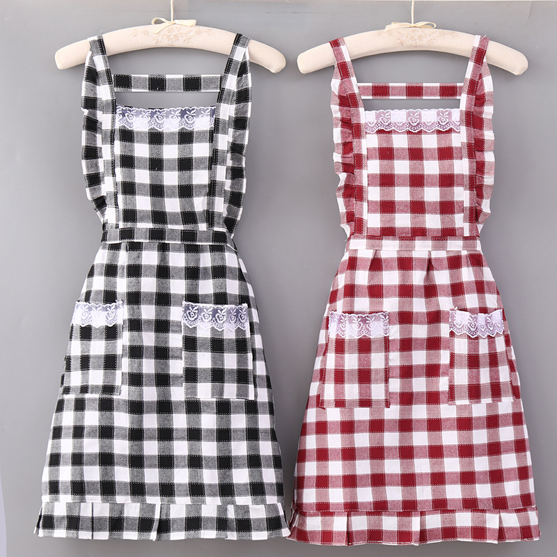 Cotton Double-Layer Apron Fashion Household Kitchen Sleeveless Waterproof Princess Apron Can Be Customized Printed Advertising Apron Manufacturer