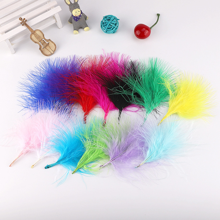 Manufacturers Supply Turkey Feather DIY Color Vascular Velvet Feather Ornaments Accessory Feather Wholesale