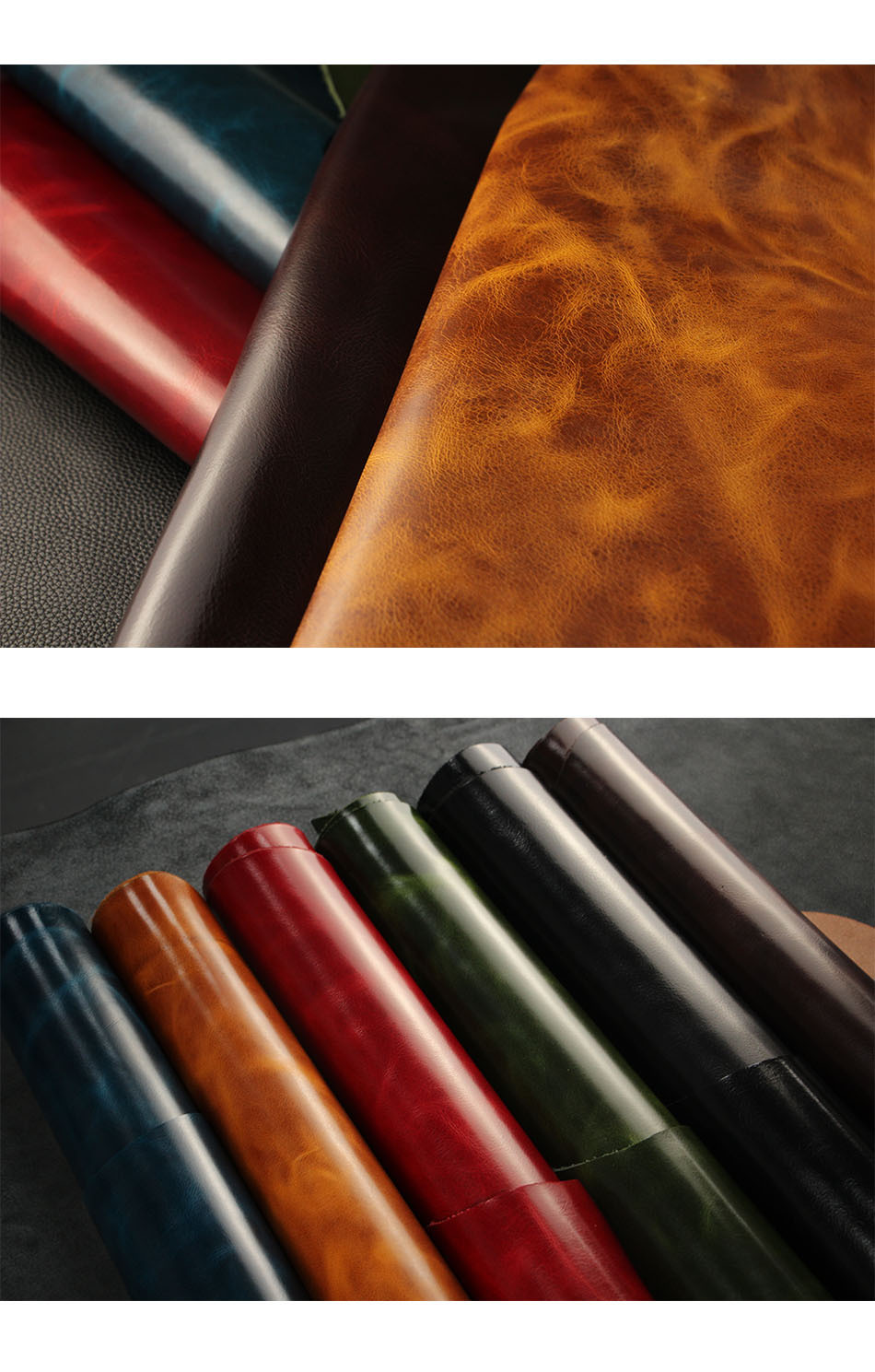 头层牛皮油蜡疯马皮植鞣革高档手工面料皮革双变色效果 自有工厂