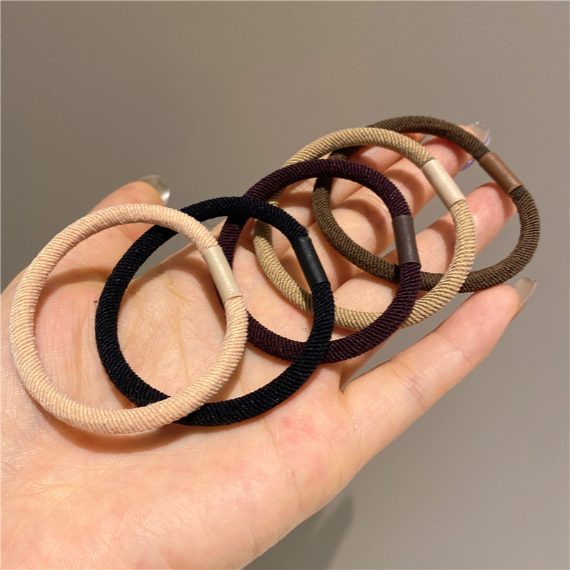 korean style coffee color series ~ hair rope basic hair rope rubber band top cuft