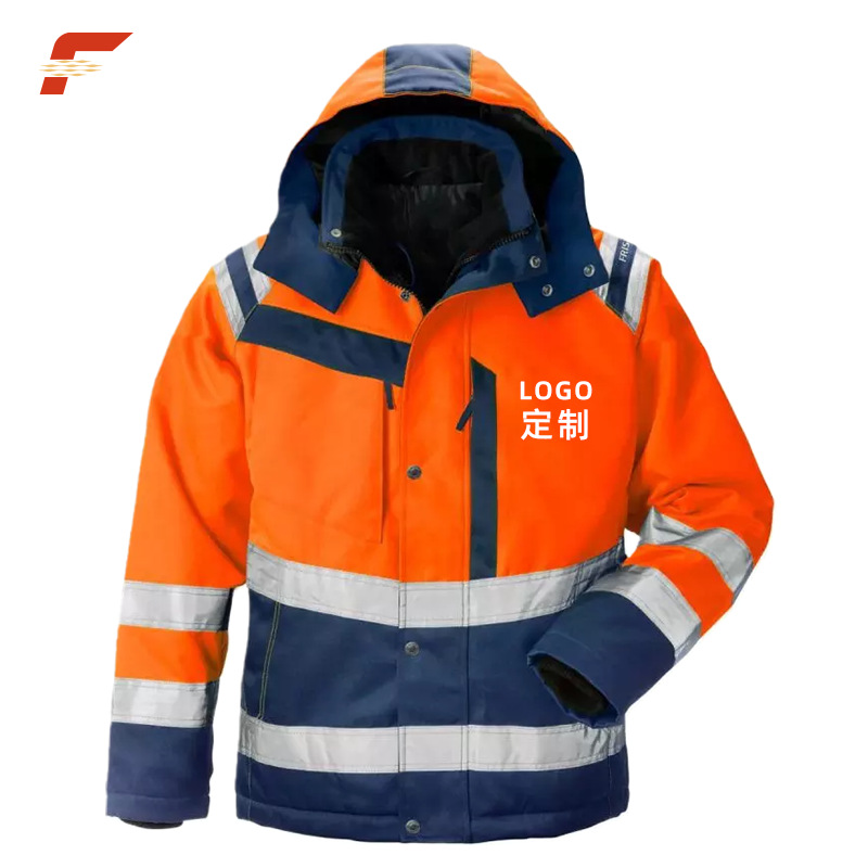 纯棉长袖反光衬衫工装定制logo建筑工地铁路采矿劳保服工作服套装