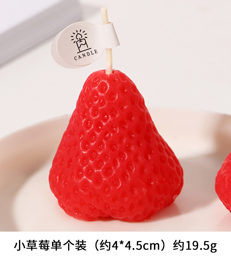 Strawberry Candle Emulational Fruit Aromatherapy Candle Mini Strawberry Shape Internet Famous Photo Taking Props Birthday Gift