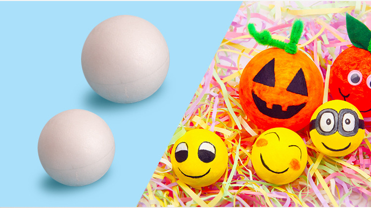 泡沫圆球白色实心eps保丽龙球幼儿园手工diy婚庆装饰插花球批发