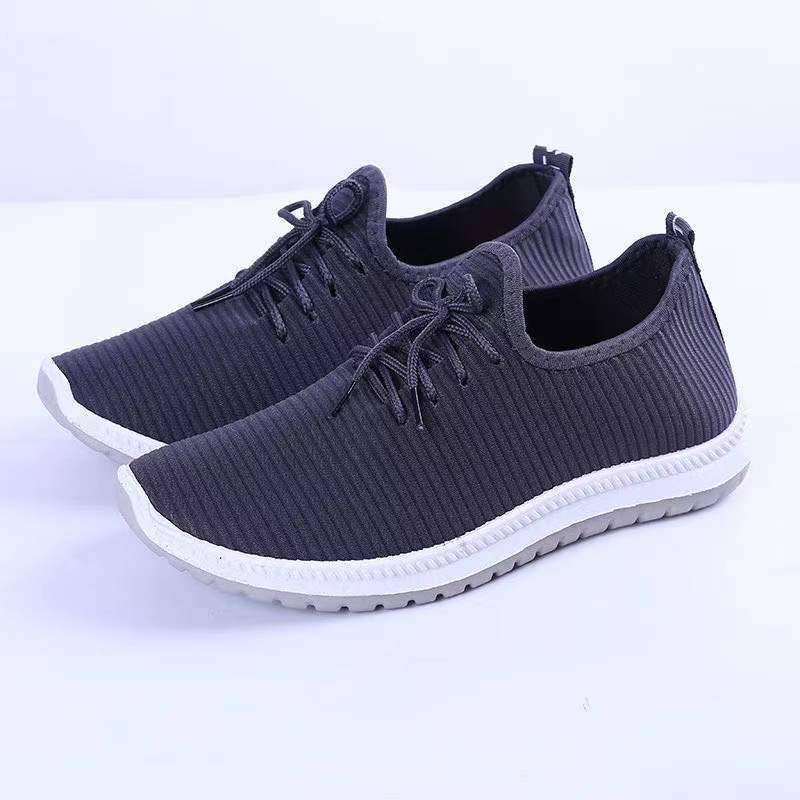 Factory Middle-Aged and Elderly Thickened Jelly Bottom Old Beijing Cloth Shoes Soft Bottom Casual and Lightweight Comfortable Sneaker Mom Shoes