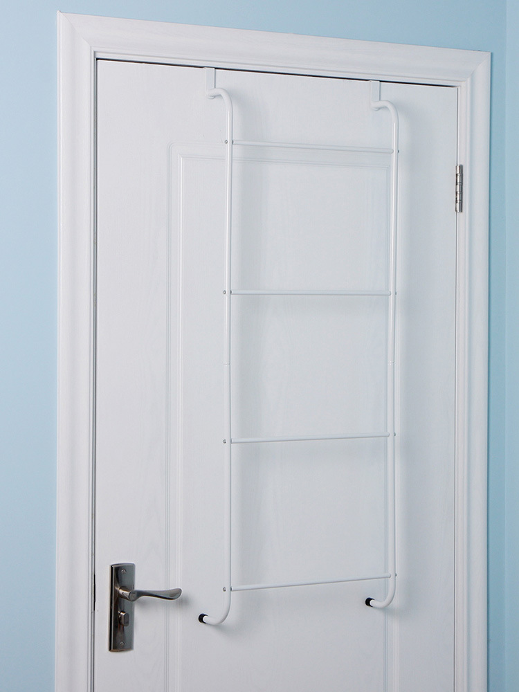 n2ty批发浴室挂毛巾架门后挂钩梯形置物架毛巾杆四层无痕衣服收纳