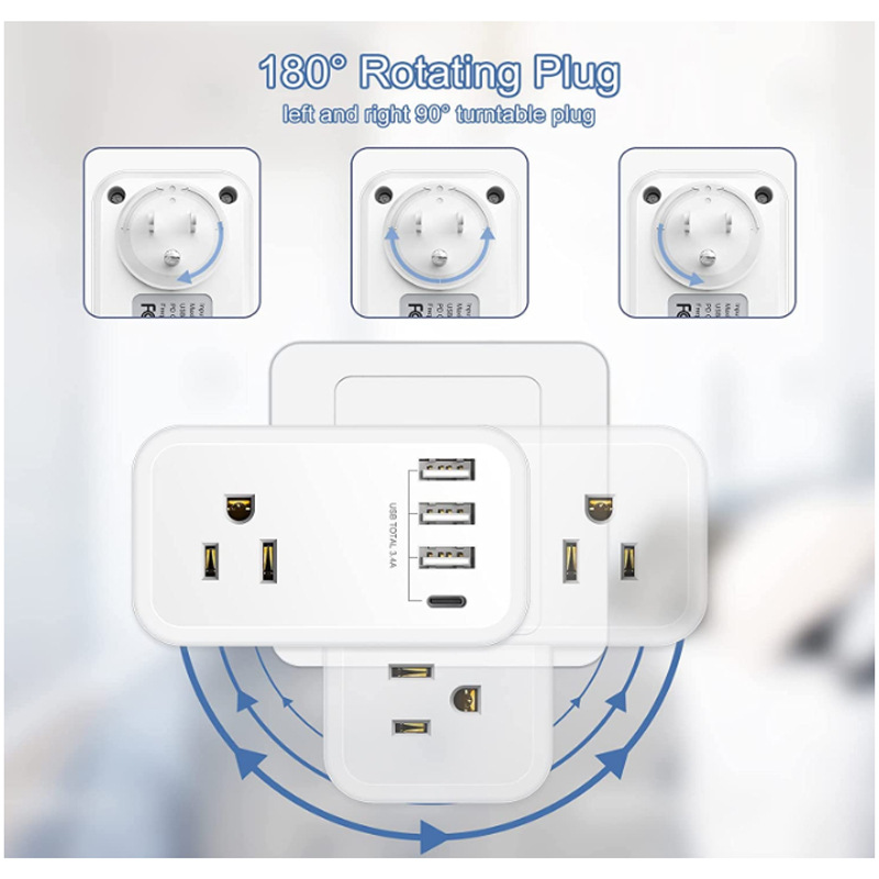 Factory Direct Sales P-06-PD 3-Hole USB PD Beautiful Power Strip Multi-Function Charging American Standard Power Strip USB Socket