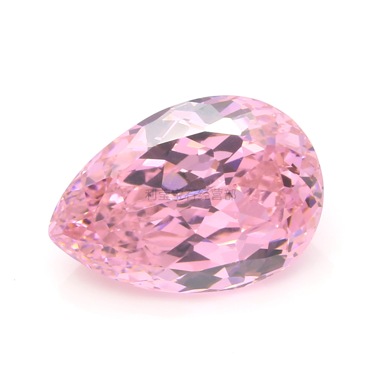 梧州合成宝石 鸟巢切割 粉色梨形锆石9x13mm紫色立方氧化锆