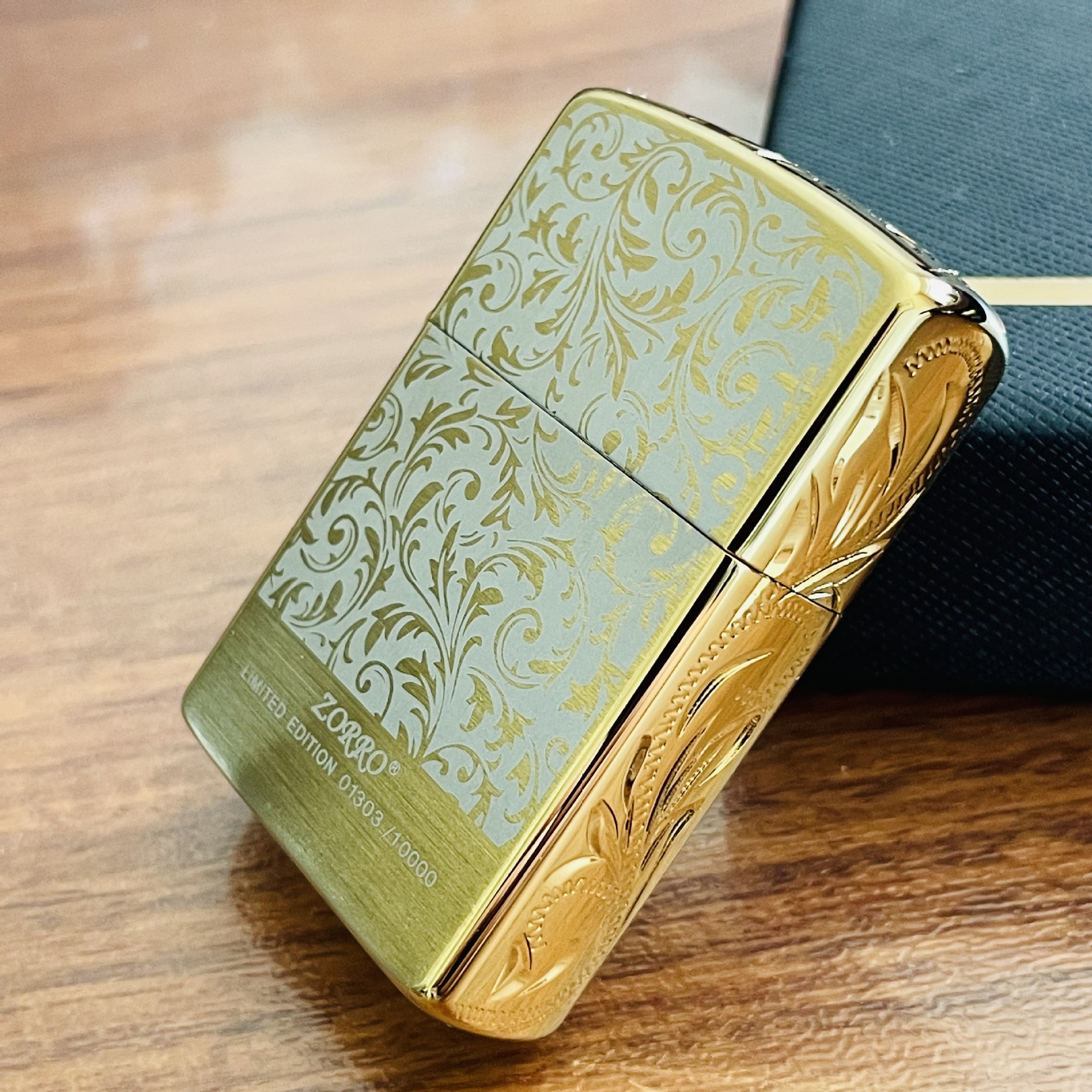 zorro佐罗黄铜煤油防风打火机个性创意z92106侧面雕花唐草送男友