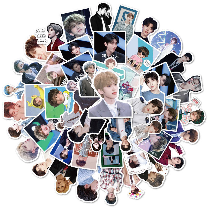 50张蔡徐坤贴纸大厂女孩手机壳水杯头盔行李箱笔记本涂鸦防水贴纸
