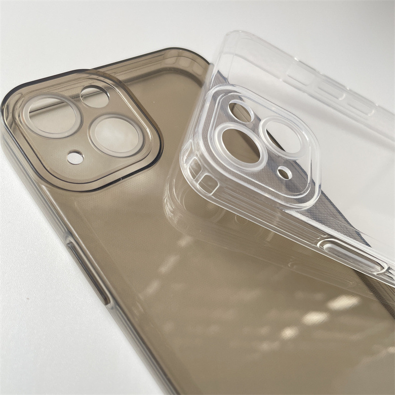 天使眼手机壳条纹防摔适用苹果14Pro猫眼凹槽相框透明壳iPhone13