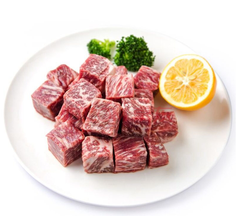 牛肉粒和牛澳洲进口生鲜冷冻雪花大切粒商用清真袋装1000g/包