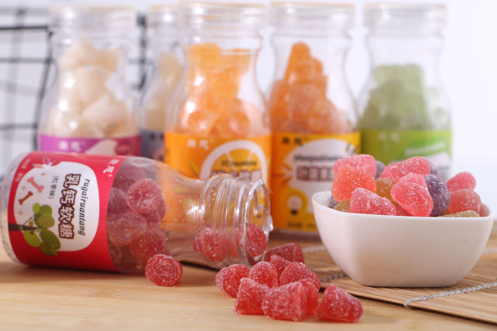 广慈瓶装水果软糖 儿童维生素多维果蔬软糖 休闲零食128g橡皮糖